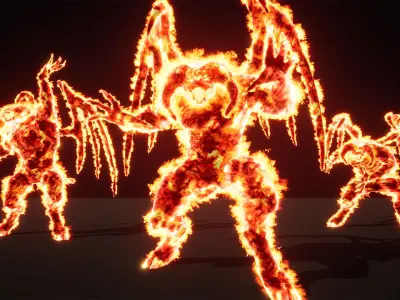 Hell demon inferno low-poly game engine ready 3D model Low-poly 3D model