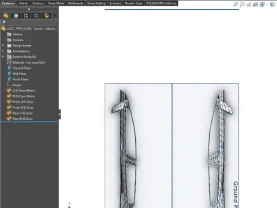 CIVIC TYPE R FK8 Doors Exterior Surface Model - 3D Laser-Scanned 3D model