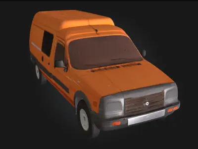 Orange Van  Retro Vehicle Model for Urban 3D model