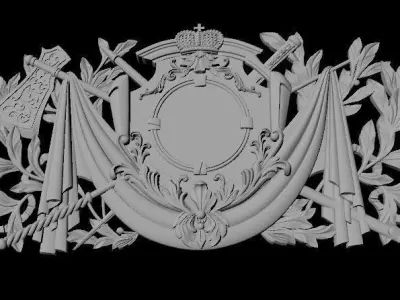 Central decor ornament for furniture 3D model