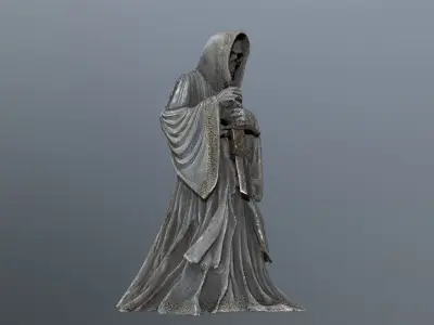 Dark statue Low-poly 3D model