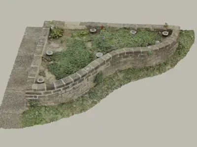 Flowerbed angle curved garden decoration SCANNED MODEL 3D model