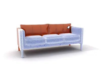 Classic Leather Sofa model pack Low-poly 3D model