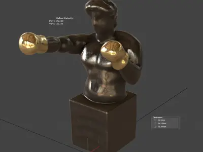 Boxer statuette decoration 3D model