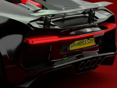 Bugatti Chiron Sport 2021 Red 3D model