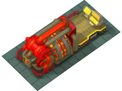 isometrical Installation Power Plant Generator 3 Low-poly 3D model