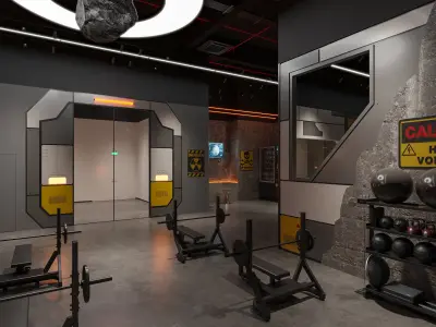 Luxury gym interior 3D model