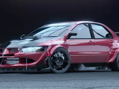 High-Poly Mitsubishi Lancer EVO VIII 3D model