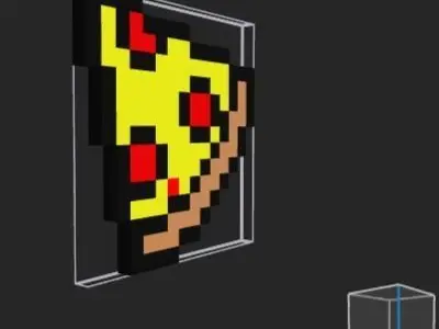 Pizza pixel art Free 3D model