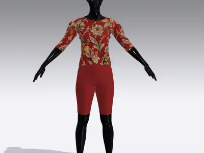 Female Cloth Dress Low-poly 3D model