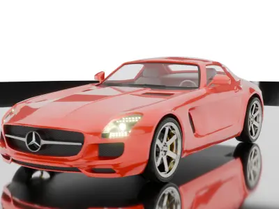 Mercedes-Benz SLS AMG C 197- High Poly 3D Model Blender 3D model