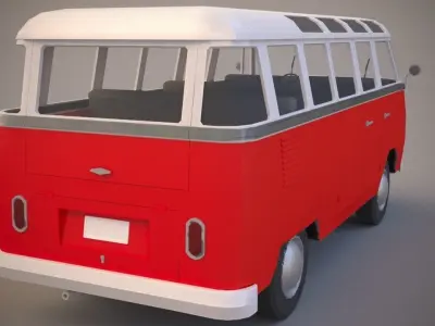 Volkswagen Transporter T1 Free low-poly 3D model