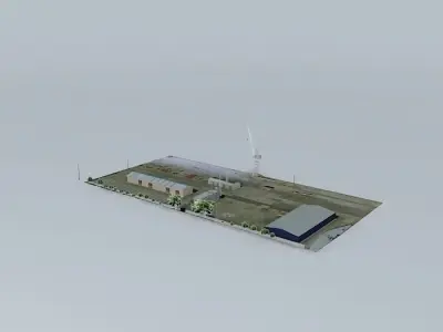Warehouses industrial building Free 3D model