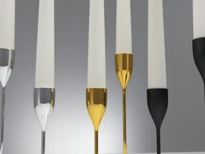 Hold Candle LOOP candelabra Black Blum Chrome-Gold-Paint Black Free 3D model