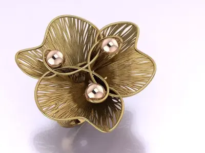 Three small pearl 3d printable filigree model 3D print model