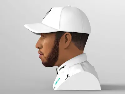 Lewis Hamilton bust ready for full color 3D printing 3D print model