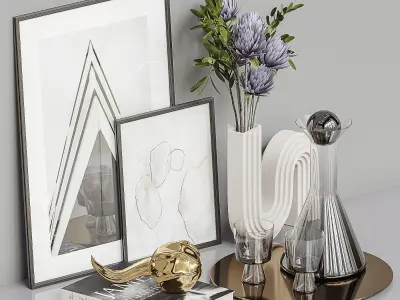 Decorative set-4 Low-poly 3D model