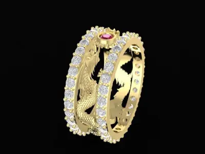 Luxury Gemstone Eternity Band Jewelry 3D Model 558 3D print model