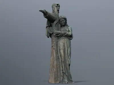 woman Statue Low-poly 3D model