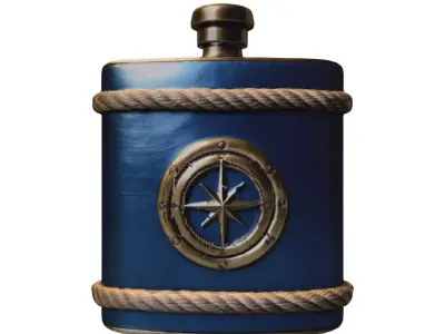 Nautical Compass Flask Low-poly 3D model