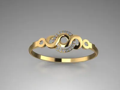 3D design of bangle bracelet 3D print model