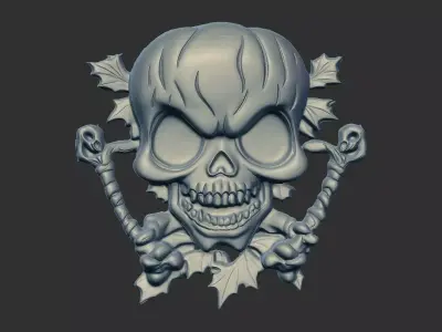 skull hallowen decor  3D print model