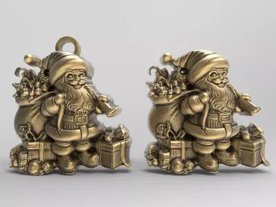 christmas sanda with gifts  3D print model