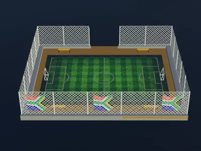 Soccer Stadium - South Africa Low-poly 3D model