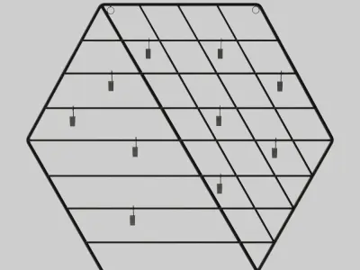 Hexagon Metal Photo Grid 3D model