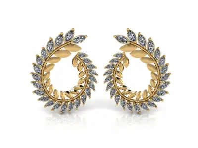 Radiant Vine Earring 3D print model