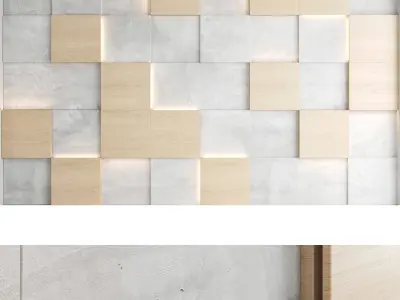 Decorative wall panel set 54 3D model