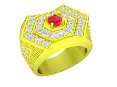 luxury korean diamond men ring 4891 3D print model