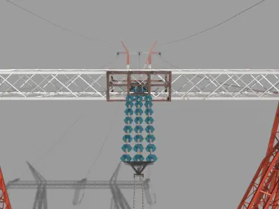 Electricity Pole 25 Low-poly 3D model