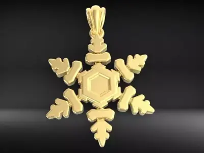 Snowflake Pendant 3D print model