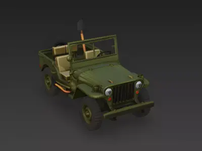 Iconic WWII Light Utility Vehicle  3D Model Low-poly 3D model