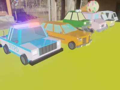 low-poly cars sports car Low-poly 3D model