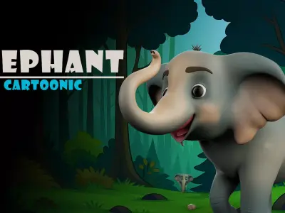 Cartoon Elephant - MAYA Rigged and Blender Rigged Low-poly 3D model