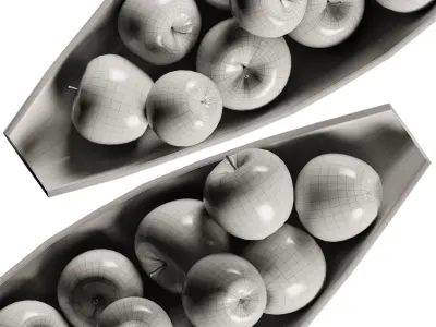 Allegra Centerpiece Bowl with Yellow Apples 3D model