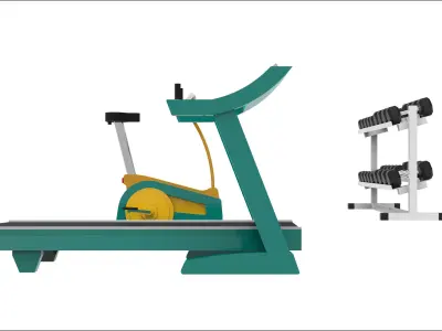 Gym Set  Low-poly 3D model
