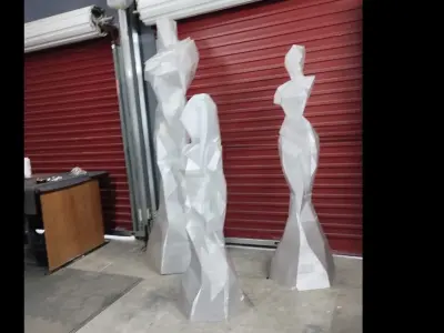 abstract family polygon model sculptures  3D print model