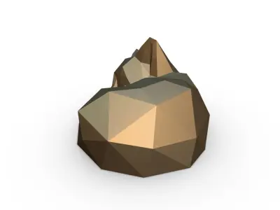 cat low poly polygonal fox 3D print model