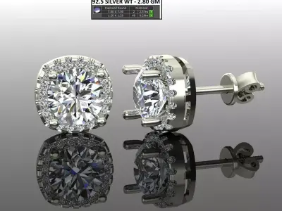 Women Diamond Earrings 3D print model