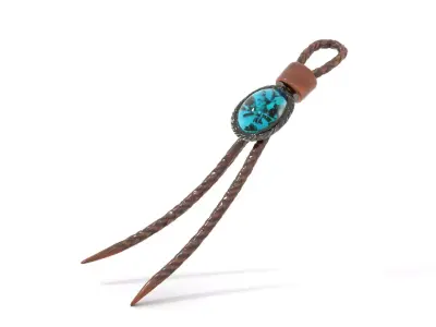 Turquoise Leather Bolo Tie model pack Low-poly 3D model