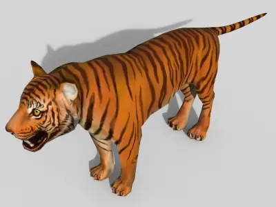 Tiger game ready Low-poly 3D model