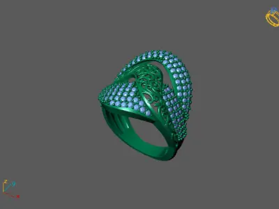 STL 3DM Women Ring Womens Ring Diamonds With Stone Model 3D print model