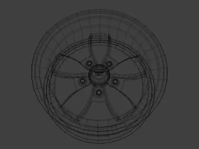 Old School Muscle Car Wheel Low-poly 3D model