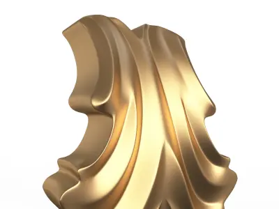 Leave Ornament Plaster Molding Decoration CNC 2 Low-poly 3D model