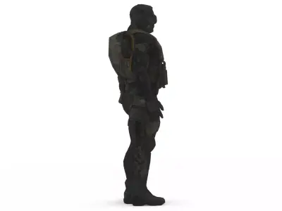 Modern US Soldier  Realistic Military 3D Model Low-poly 3D model