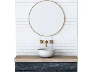 Furniture set for bathroom B2  3D model