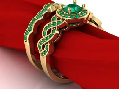 Vintage luxury pair of engagement ring 3D print model